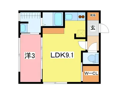 INTEGRAL BEYCHEVELLE(1LDK/2階)の間取り写真