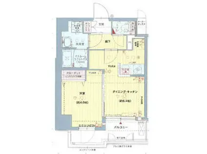 フォーリアライズ大阪ウエストベイ(1DK/5階)の間取り写真