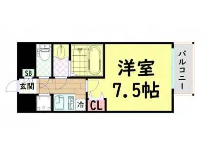 プロシード大阪NB3(1K/4階)の間取り写真