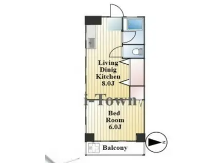 ハイツ高康(1LDK/4階)の間取り写真