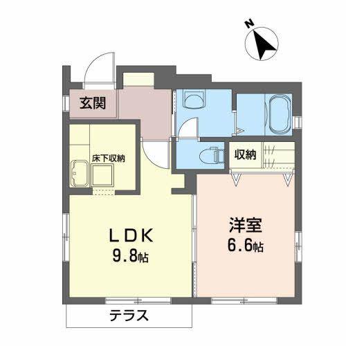 シャーメゾン快(1LDK/1階)の間取り写真