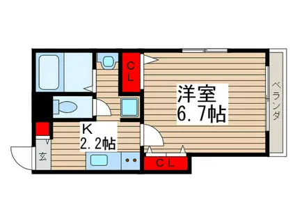 アートヒルズ(1K/1階)の間取り写真