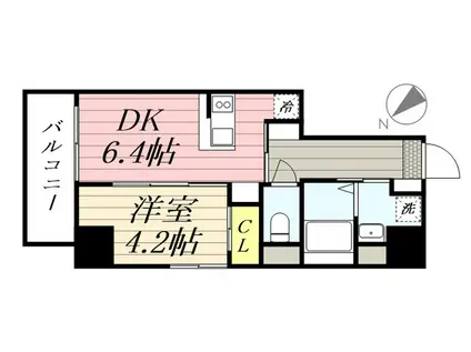 プライマル根岸(1DK/10階)の間取り写真