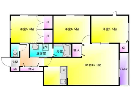 ヴィラロイヤルシティーII(3LDK/2階)の間取り写真