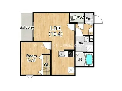 ジーメゾン名古屋豊橋(1LDK/2階)の間取り写真