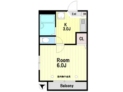 ヴィラ・クローネ(1K/3階)の間取り写真