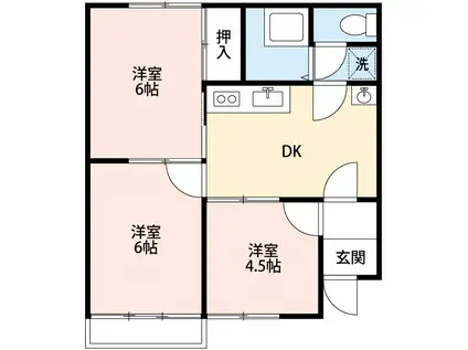 シャンピア馬乗A(3DK/2階)の間取り写真