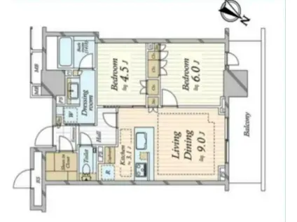 ブランズタワー豊洲(2LDK/11階)の間取り写真