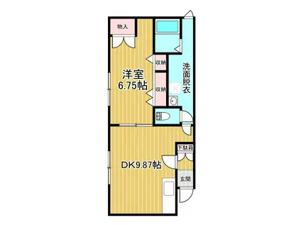 村上マンション(1DK/2階)の間取り写真