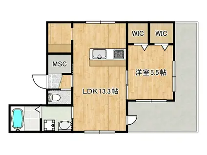 HM1-456(1LDK/2階)の間取り写真