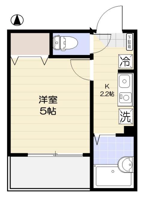 メルディア竹ノ塚2丁目II(1K/2階)の間取り写真