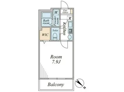 サンライズ久米川(1K/1階)の間取り写真