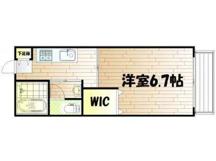 アミューズ(1K/1階)の間取り写真