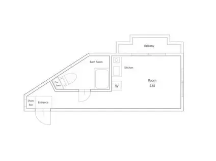 千駄木マンション(ワンルーム/2階)の間取り写真