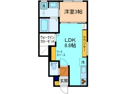 INTEGRAL FOREST(1LDK/1階)の間取り写真