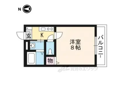 フラッティ梅小路(1K/3階)の間取り写真