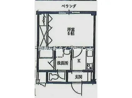 スカーレットII(1K/3階)の間取り写真