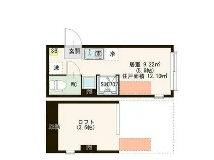 エディフィッシオ小竹向原(ワンルーム/1階)の間取り写真