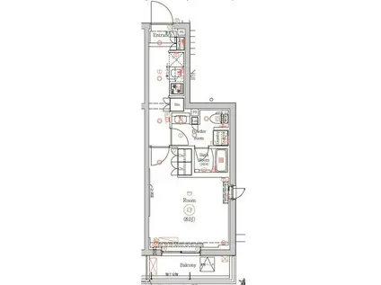 ガリシア東十条サウス(1K/2階)の間取り写真