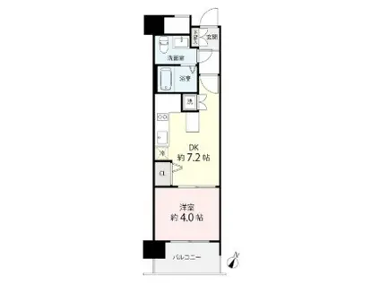 藤和六本木ホームズ(1DK/4階)の間取り写真