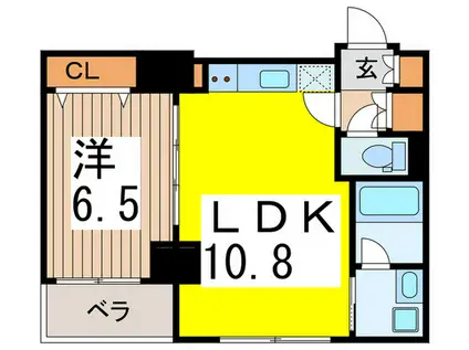 ドルチェ日本橋浜町弐番館(1LDK/4階)の間取り写真