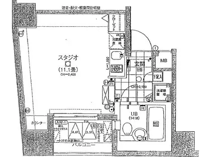 日神デュオステージ笹塚東館(ワンルーム/4階)の間取り写真