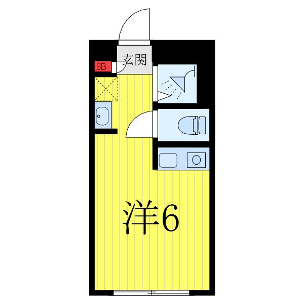 ミクロアークビル(ワンルーム/2階)の間取り写真