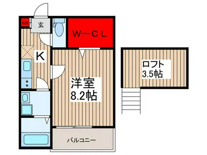 LUNA LUCE 戸田公園(1K/3階)の間取り写真