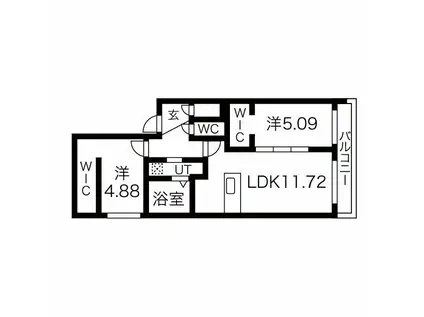 ディオクラシスN36(2LDK/3階)の間取り写真