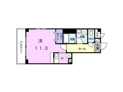 クレールシャンブル(ワンルーム/2階)の間取り写真