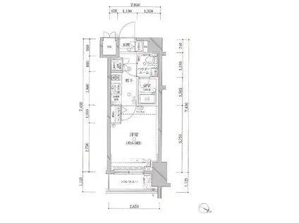 アルテシモ フラン(1K/2階)の間取り写真