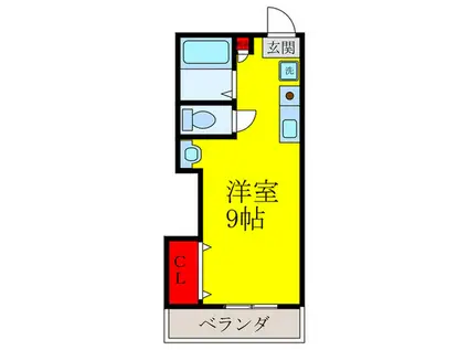 山仁クレハマンション(ワンルーム/3階)の間取り写真