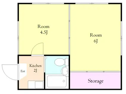 コーポラス金子(2K/1階)の間取り写真