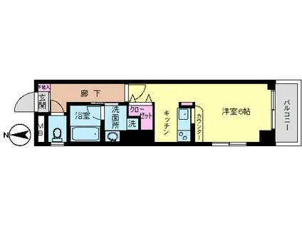 カワノビル(1K/3階)の間取り写真