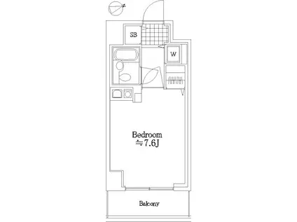 メイツ品川南(ワンルーム/7階)の間取り写真