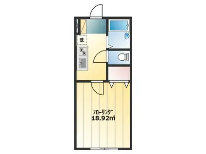 マハナイム中井(1K/1階)の間取り写真