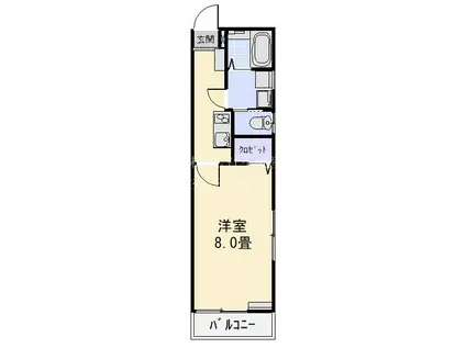 ZEIN住吉(1K/3階)の間取り写真