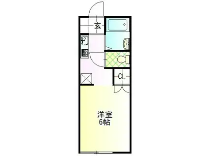 コーポK&U(ワンルーム/2階)の間取り写真