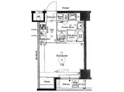 グラントゥルース王子(1K/3階)の間取り写真