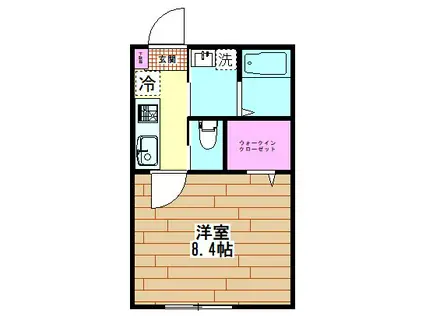 メゾンTH(1K/1階)の間取り写真