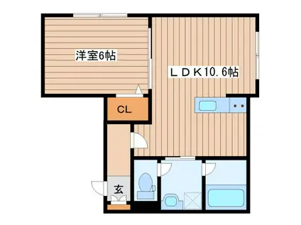 リッツグランデ宮の沢(1LDK/1階)の間取り写真