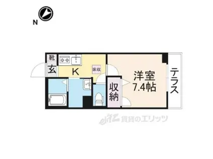 シャーメゾン忠 彦根(1K/1階)の間取り写真