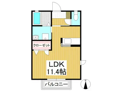 ラフィネ西脇N(ワンルーム/1階)の間取り写真
