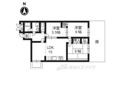 ハイツ白山(3LDK/1階)の間取り写真