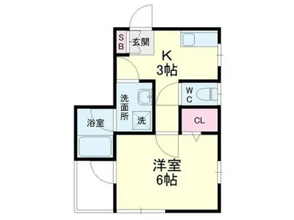 半田ビレッジ6号棟(1K/2階)の間取り写真