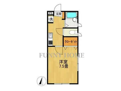 ソフィア世田谷(1K/1階)の間取り写真