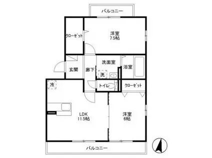 フェアレーン高野台 I(2LDK/3階)の間取り写真