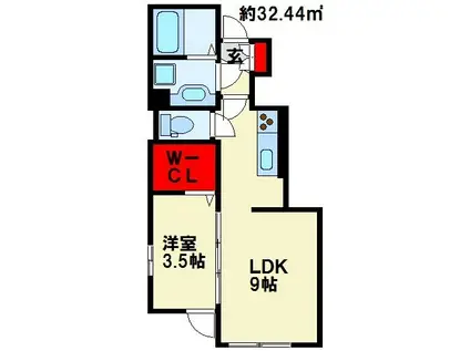 リーヴァ・ヴィラ ヴィラ(1LDK/1階)の間取り写真