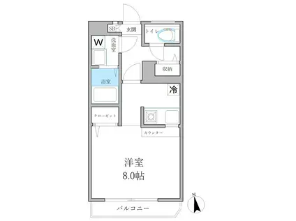 大森ダイヤモンドマンション(1K/5階)の間取り写真