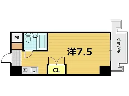 サンヒルズハウス(1K/6階)の間取り写真